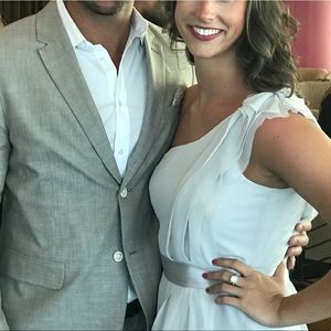 White by Vera Wang One-Shoulder Bridesmaid Dress